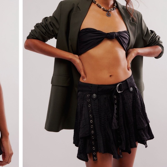 Free People - Rue Mini Skirt in Black - Picture 6 of 15